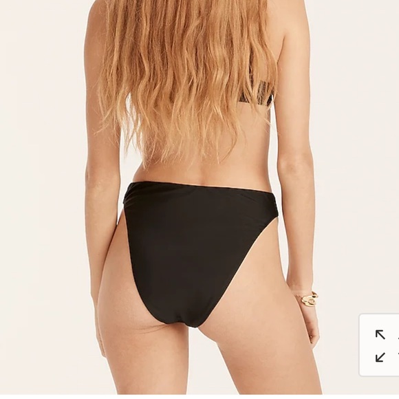 NWT J.Crew High-rise cheeky bikini bottom. Size Small, Black, Style BC126 - Picture 4 of 11
